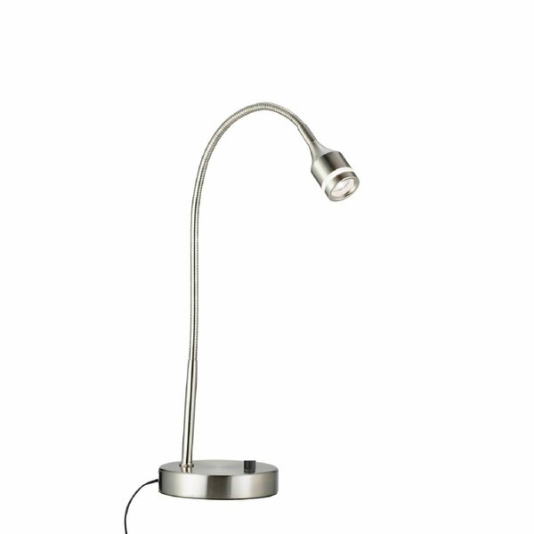 Homeroots Brushed Steel Metal LED Desk Lamp, 11 x 5-17 x 11-18 in. 372544